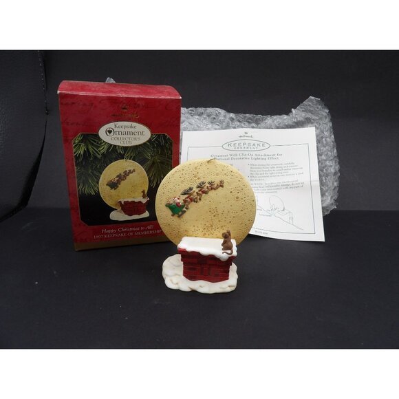 Happy Christmas To All Hallmark Light Up Ornament ©1997 #QXC5132 Thailand - Picture 2 of 5